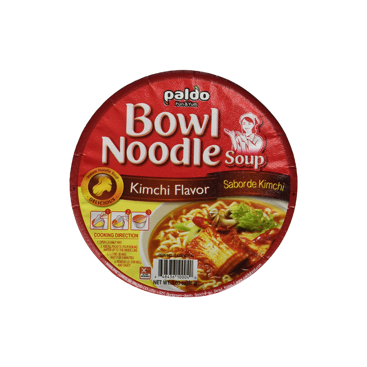 Telman Paldo Bowl Noodle Soup Kimchi Flavor (12/case)